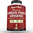 Nutrivein Coreana Red Panax Ginseng 1600mg – Fórmula de Fuerza Extra – 180 cápsulas – Energía Aumenta, Enfoque Mental &amp; Salud Inmune Naturalmente