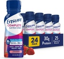 Asegurar el afeitado de la nutrición de fresa, el reemplazo completo de la comida equilibrada, listo para beber, 30g Proteína, 25 vitaminas & minerales, 10 fl oz—24 Pack