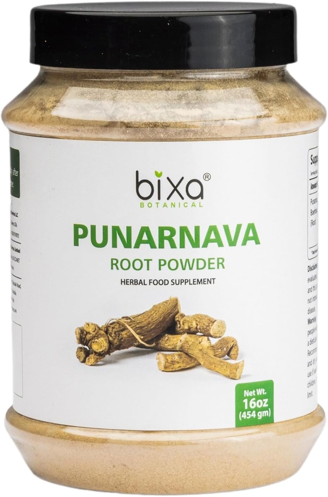 bixa BOTANICAL Punarnava Powder, Boerhavia Diffusa – Soporta Kidney Detox y Liver Health – Steam Treated, Vegan, Non-GMO, 100% Pure Ayurvedic Herbal Suplemento, 16 Oz