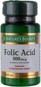 Suplemento de ácido fólico Bounty de la naturaleza, apoya la salud cardiovascular, 800mcg, multi, sin sabor,750 cuenta, paquete de 3