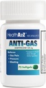 HealthA2Z® Gas Relief Simethicone Silencioso 125mg Silencio Alivio de Stomach Incomodidad y Gas Silencioso Anti Flatulence ¦ Alivia Gas Fast and Bloating (72 Condes (Pack of 1))