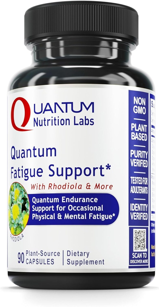 QNL Quantum Fatigue Support - Vegan Rhodiola Rosea Root Suplemento - Organic Adaptogen Blend for Occasional Physical & Cognitive Stress - 90 Plant-Based Capsules