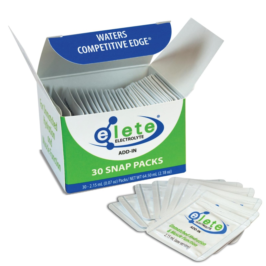 elete Electrolyte Add-in Hydration Drops Snap Packs | Sodium, Magnesium, Potassium & Trace Minerals | Zero Sugar, Unflavored Electrolytes | Easy Fold and Squeeze Packaging to Use | 30 Single Servings