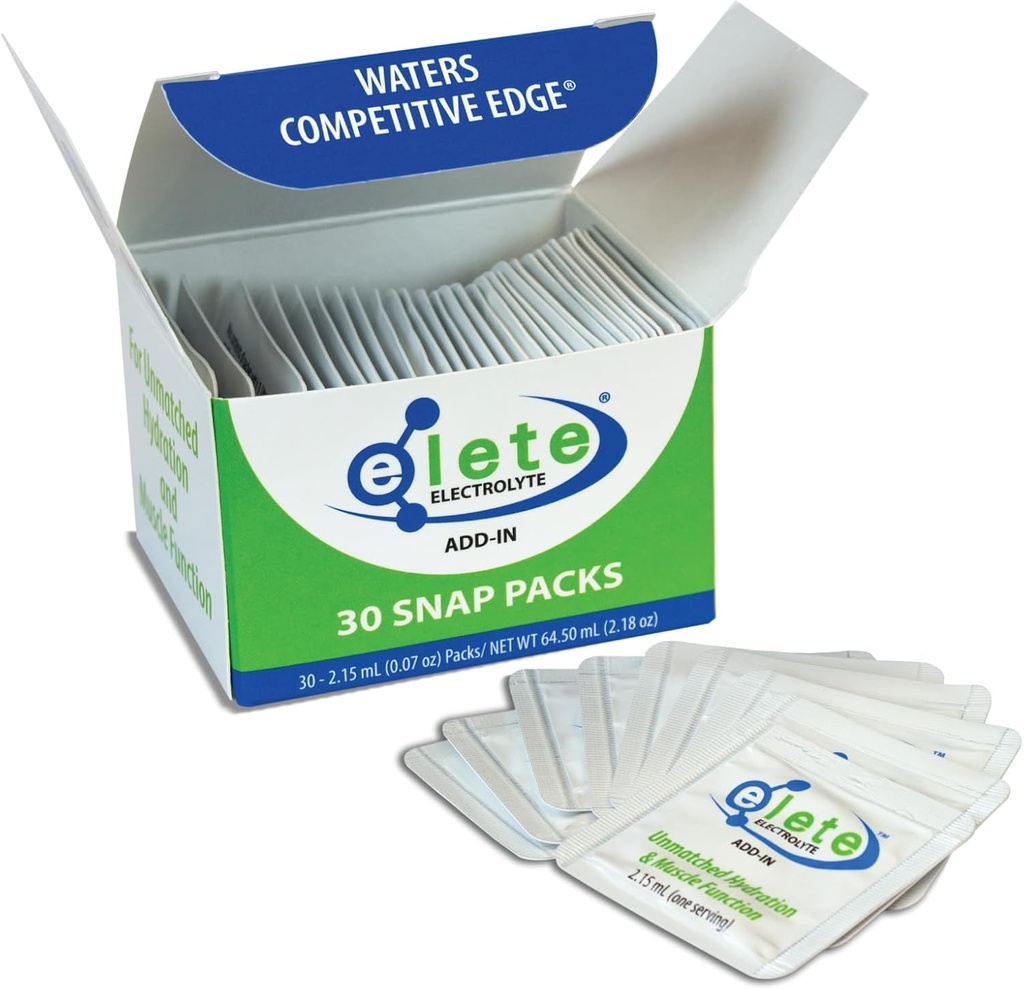 elete Electrolyte Add-in Hydration Drops Snap Packs ¦ Sodium, Magnesium, Potassium & Trace Minerals TEN Zero Sugar, Electrolytes no inflados TEN Easy Fold y Squeez Packaging to Use TEN 30 Single Servings