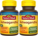 Nature Made Ashwagandha Capsules 125mg para Stress Support, 60 Capsules, 60 Day Supply (Pack of 2)