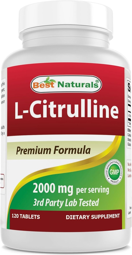 Mejores Naturales L-Citrulline 2000mg/Serving - No GMO - Gluten Gratis - 120 Tabletas (120 Cuenta (Pack of 1))