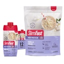 SlimFast High Protein Vanilla Bundle- 12 Conde de Vainilla High Protein Meal Replacement Shakes (20g Protein) con 26 Servimientos de Vainilla High Protein Powder Mix (20g Protein)