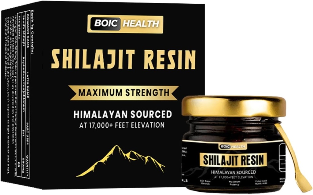 Puro Shilajit orgánico potencia máxima para hombres &amp; mujeres con 85+ Trace Minerals Suplemento para la energía, el rendimiento y el sistema inmunológico - Shilajit Resin-50G (Pack of 1)