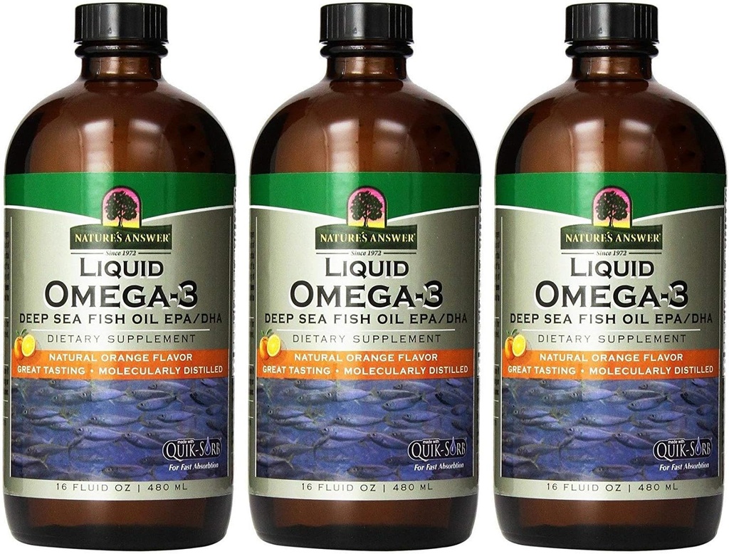(3 PACK) - Natures Respuesta - Omega 3 Liquid TENIDO 480ml TENIDO 3 PACK BUNDLE