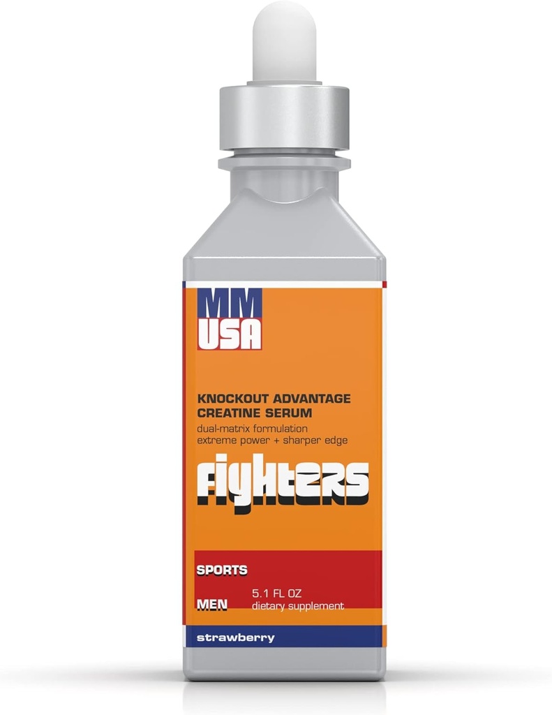 MMUSA Fighters Creatine Serum: Boost Strength, Power & Energy for Boxing. Mejora la resistencia &amp; Muscle Build. Empaquetado con MSM, Aminoácidos, Vitaminas y Glucosamina. Protección conjunta. Fresa, 5.1 Fl Oz
