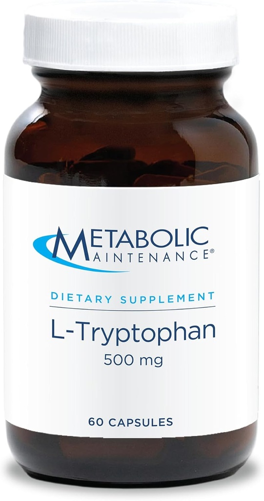 Mantenimiento metabólico L-Tryptofan - 500mg Aminoácidos en la "forma libre" para la absorción superior + vitamina B6 - Mood + suplemento de repetición, Vegan + No Fillers (60 cápsulas)