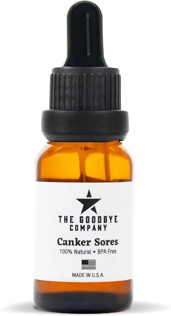 The Bye Company Organic Canker Sore Relief Serum, Vegan 15mL - Fast Natural Pain Healing, Gentle Mouth Ulcer Soothing with Clove, Cilantro &amp; Lavender, Chemical-Free, Crafted in USA