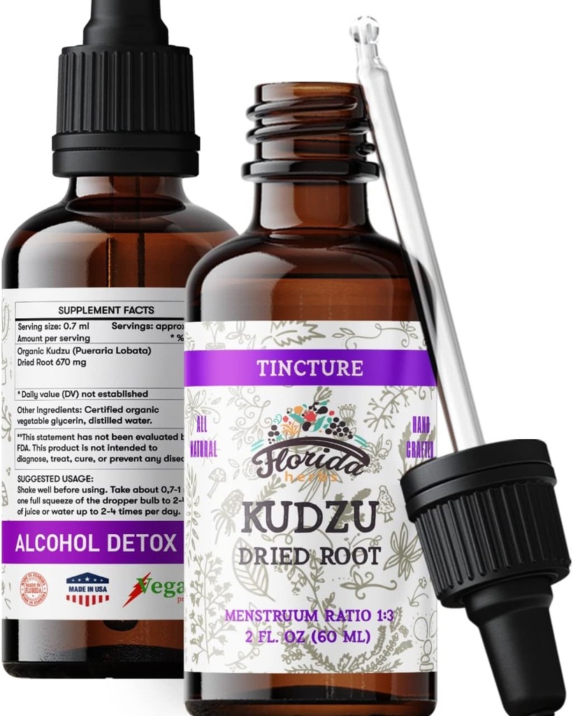 Kudzu Extract - Kudzu Root Suplemento Orgánico - Suplemento No Alcohol - Hecho en Estados Unidos - 2 oz