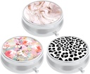 3 Caja de Píldora de Empaquetado, Caja de Píldora Pequeña para Purse &amp; Pocket, Cute Travel Medicine Organizer, Portable Medicine Container Holder to Hold Vitamins, Medication, Fish Oil &amp; Supplement, Pink Flowers Leopard