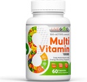 LiveGoodTM Hombres Bio-Active Complete Multivitamin, Suplemento diario con vitamina A, B12, C, E, Lycopene, Vegan, 60 cápsulas