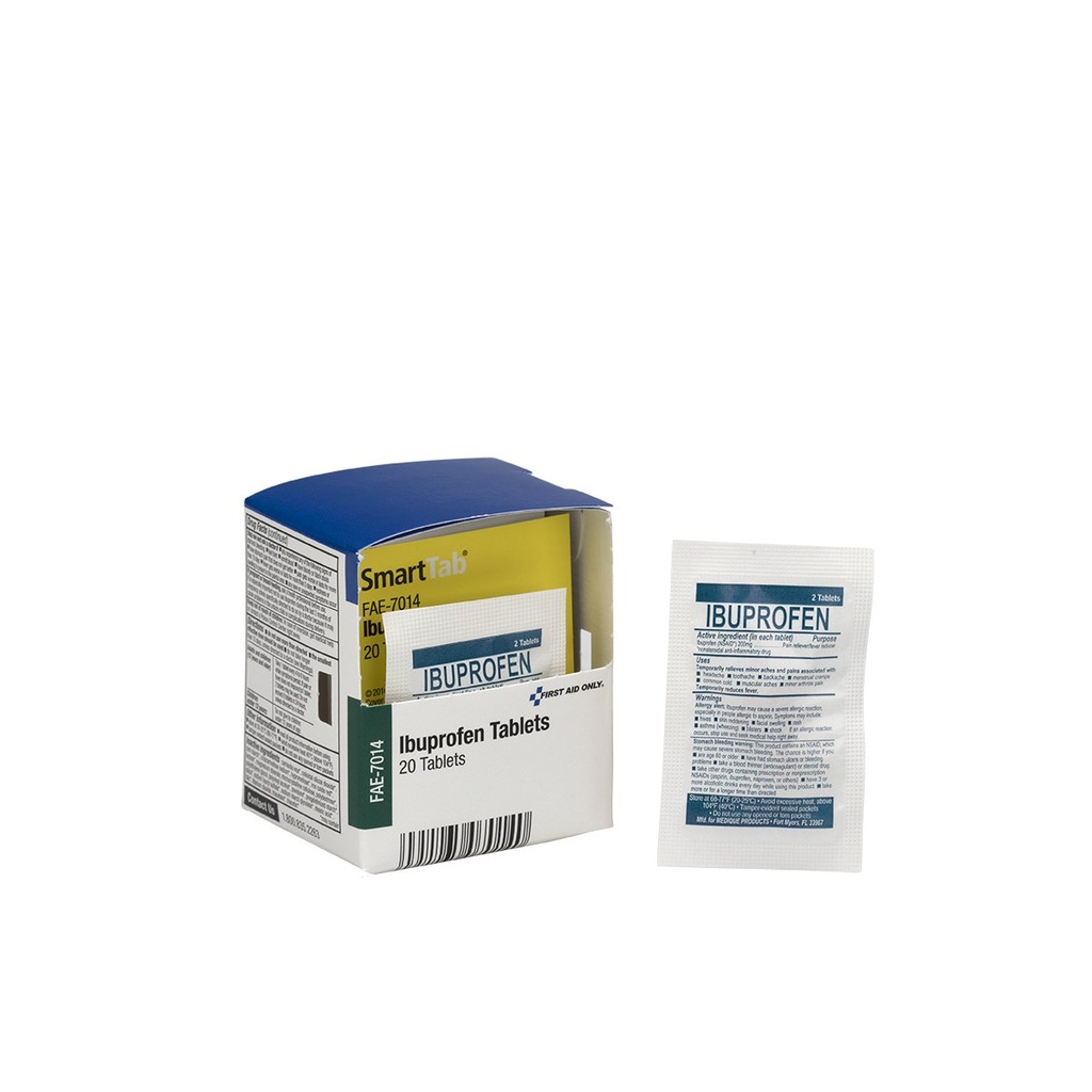 First Aid Only SmartCompliance Refill Ibuprofen, 2 Tablets per Packet, 10 Packets por Box