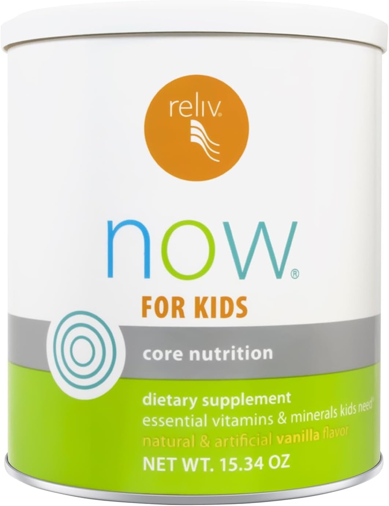 RELIVO Ahora para niños vainilla - Afeitado nutricional con vitaminas esenciales, minerales, carbohidratos " Proteína para la energía lastante, 15 servicios