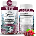 Optivida Nano Silver Immune Support Gummies (60 Cuenta) – Beta Glucan Suplementos para soporte diario de inmunes, Orchard Berry Flavor para la salud inmune, Colloidal Silver Suplemento con Beta Glucan 100
