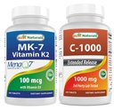 Best Naturals Vitamin K2 (MK7) with D3 & Vitamin C 1000 mg