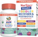 MaryRuth Orgánicas Toddler Gummies Multivitamínicos + Postbióticos TENIDO USDA Orgánica tóxica Vitaminas para Niños Edades 2+  sometida Apoyo Immune Silencio Vitamina C TEN Vitamina D3 ANTE Vitamina A Silencio Zinc