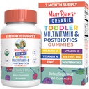 MaryRuth Orgánicas Toddler Gummies Multivitamínicos + Postbióticos TENIDO USDA Orgánica tóxica Vitaminas para Niños Edades 2+  sometida Apoyo Immune Silencio Vitamina C TEN Vitamina D3 ANTE Vitamina A Silencio Zinc