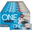 ONE Protein Bares, Hershey's Cookies 'n' Creme, Gluten Gratis con 18g Protein y 3g Azúcar, Pantry Staples, 2.12 oz (12 Conde)