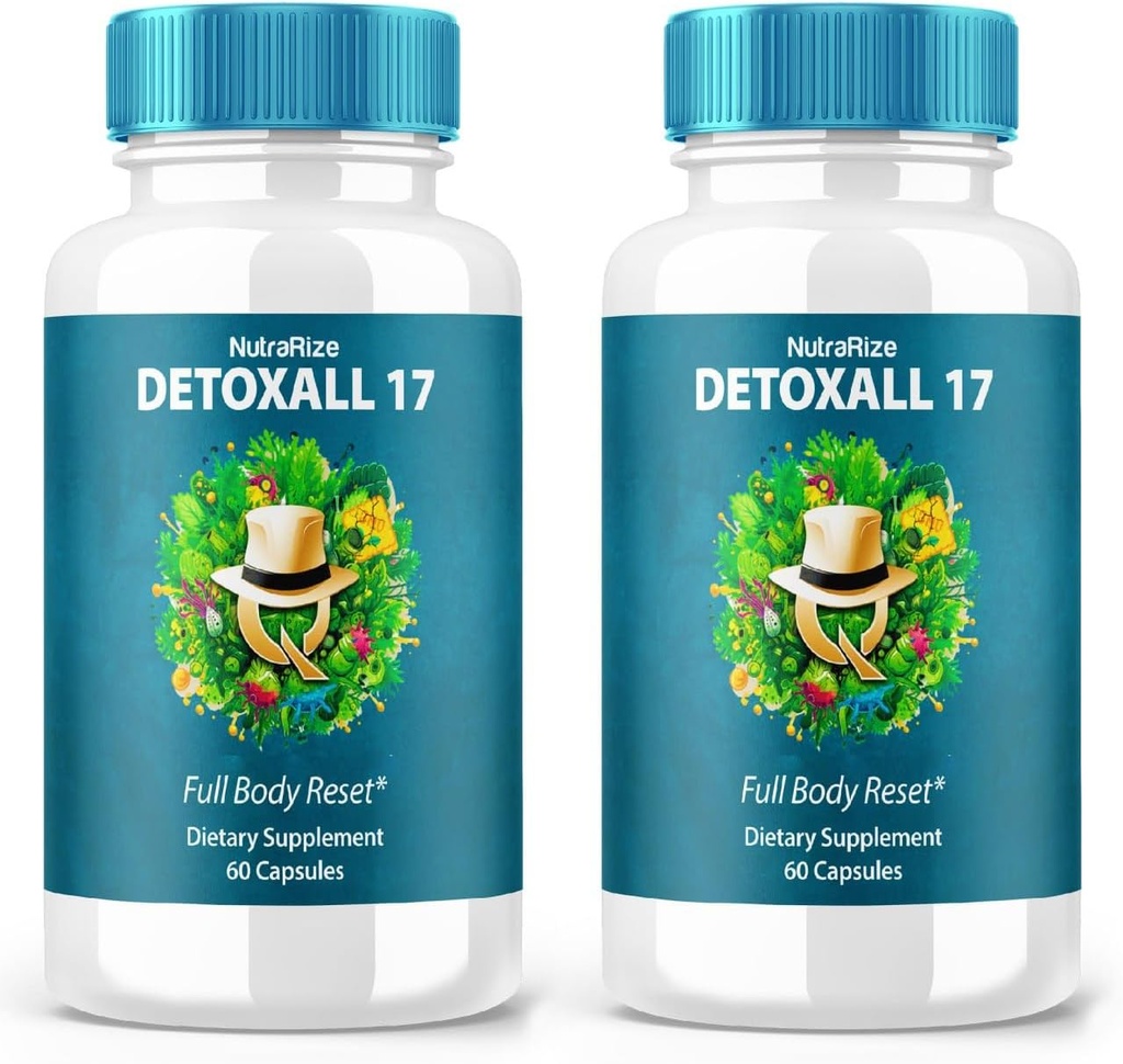 (2 Pack) DetoxAll 17, DetoxAll 17 Full Body Reset, DetoxAll17 Dietary Supplement for General Health and Wellness, Maximum Strength All-Natural Pills to Boost Energy, Detox All 17 Review (120 Capsules)