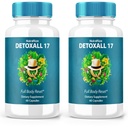 (2 Pack) DetoxAll 17, DetoxAll 17 Full Body Reset, DetoxAll17 Dietary Supplement for General Health and Wellness, Maximum Strength All-Natural Pills to Boost Energy, Detox All 17 Review (120 Capsules)
