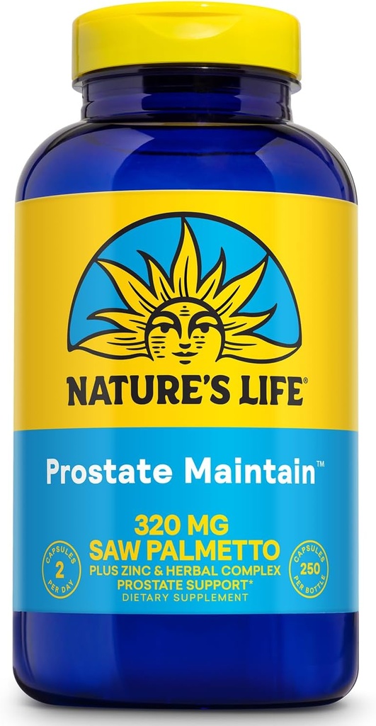 La Prostata de Vida de la Naturaleza - Suplemento de Apoyo a la Prostata para la Salud de los Hombres - Saw Palmetto, Complejo de Pygeum Herbal y Suplementos Zinc - 125 Servimientos, 250 cápsulas vegetarianas