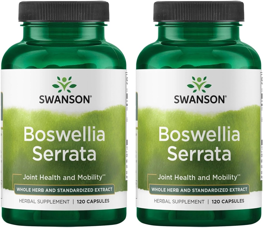 Swanson Boswellia Serrata - Allle Herb & Standardized Extract 120 Caps (2 Pack)
