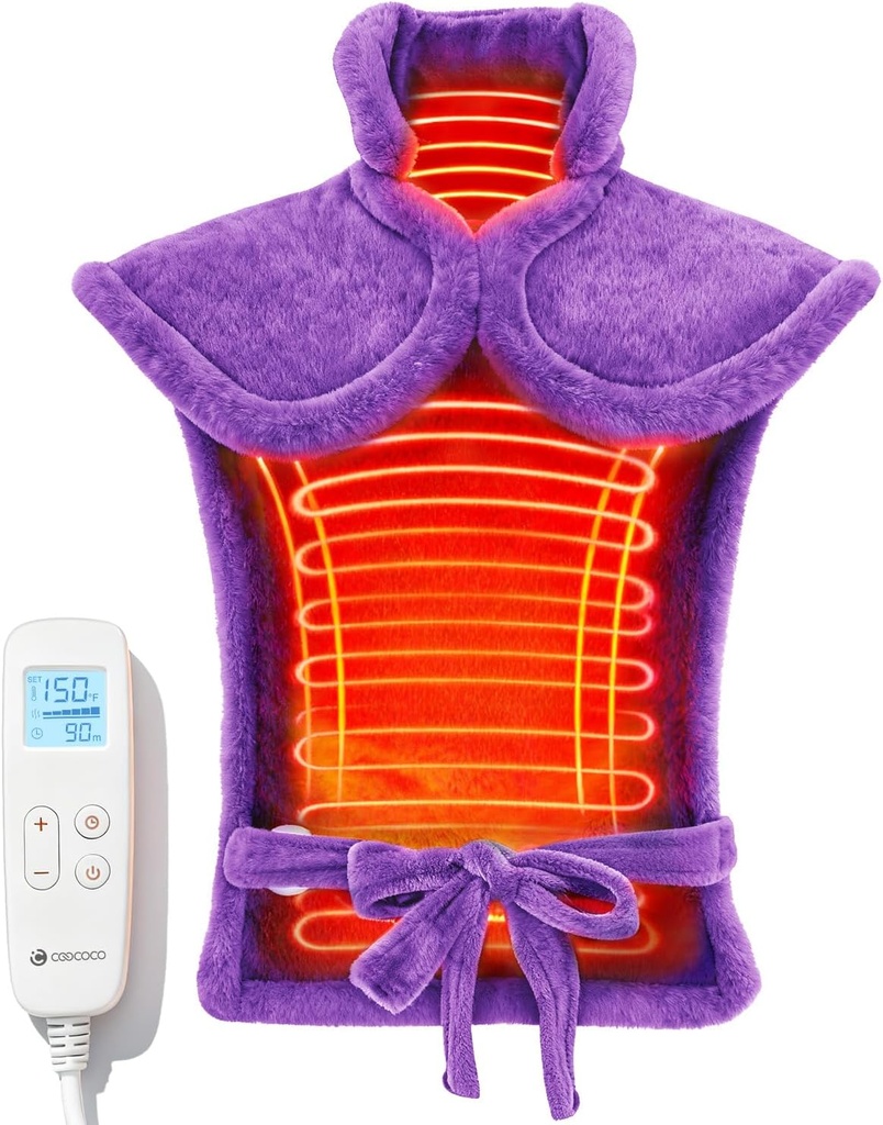 CooCoCo Volver Calefacción Pads para Mujer Abuela, FSA Eligible Calorre Alivio del Dolor, Cute Heat Pad con 6 Niveles de Calor, Regalos de Navidad para la esposa de su abuela, ETL Certified, Purple