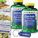Elección Bundle Spring Valley Calcium Plus Vitamin D Tablets 600 mg 250 Ct 2 pk (500 Total) + “Vitamin Vitality” Guide " Pill Container (4 items)!