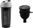Ultimate Nutrition Filtro de botellas y triple capa embudo con cápsula y organizador de polvo
