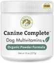 Orgánicas Wholistic Pet Orgánicas Canine Completa - Pólvora Multivitamínica Perro - 8 Oz - Vitaminas y suplementos diarios para alimentos caseros - Sistema de inmune, Esquía, Carne &amp; Salud general - Pequeña y Gran Propósito