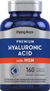 Piping Rock Hyaluronic Acid Supplement | 100mg | 160 Capsules | with MSM for Women and Men | Non-GMO, Gluten Free