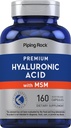 Piping Rock Hyaluronic Acid Supplement | 100mg | 160 Capsules | with MSM for Women and Men | Non-GMO, Gluten Free