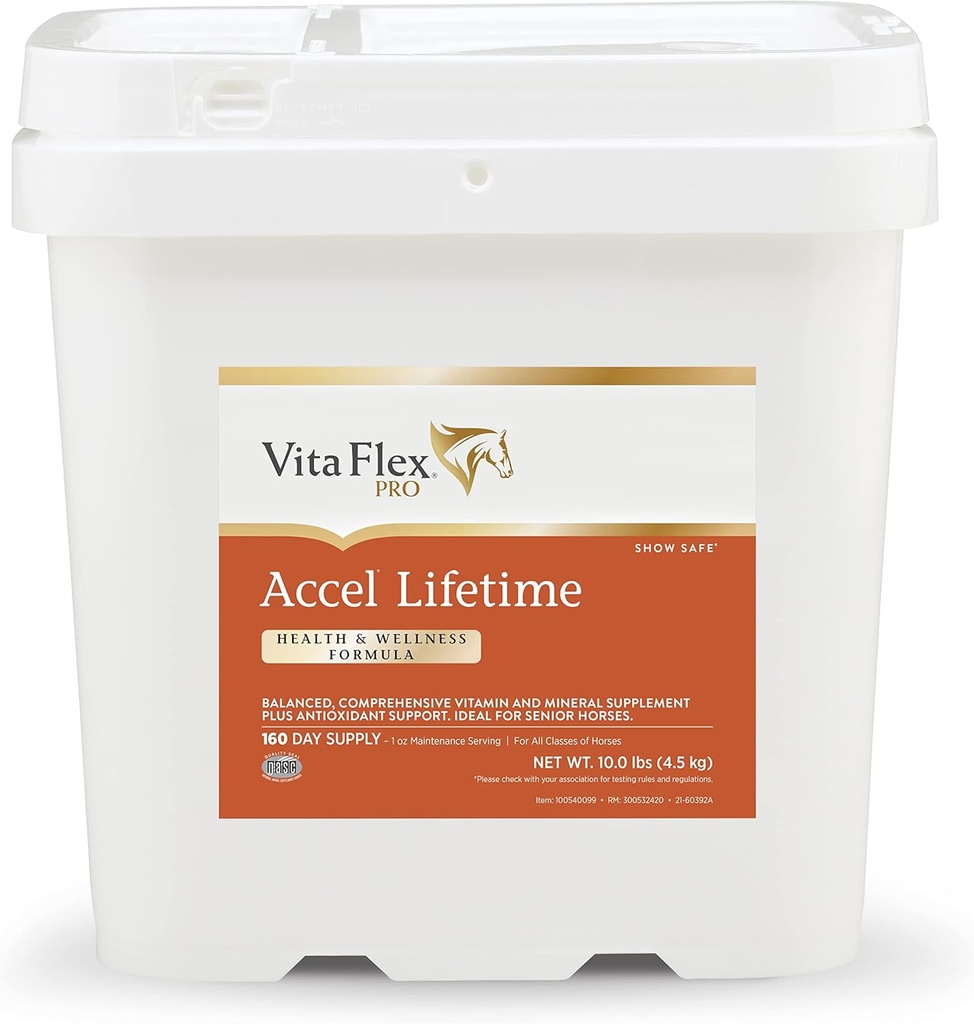 Vita Flex Pro Accel Lifetime Health &amp; Wellness Formula Supplement for Horses, 10 lb