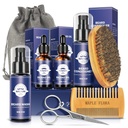 Beard Care Kit Regalos Set W/Beard Acondicionador,2 Packs Aceite de barba,Beard Wash,Brush,Comb,Tijeras,Bag,E-Book,Presentado Regalos de cumpleaños Regalos de vacaciones para hombres Él Papa novio marido