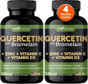 Gade Nutrition Quercetin with Vitamin C and Zinc - Quercetin 500mg - Quercetin with Bromelain - Zinc Quercetin - Quercetin Suplementos + Vitamina D3 (No-GMO, Gluten-Free, Vegan) - 4 Month Supply