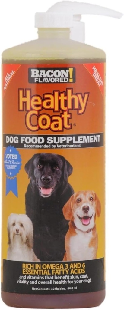 HealthyCoat Dog Food Suplemento: Quart. Boda Excesiva, picazón, lugares calientes, alergias, sistema inmunológico