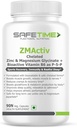 Safe.TIME ZMActiv Zinc Glycinate, Magnesium Glycinate, Active Form Vitamin B6 P5P, Sports Recovery, Restful Sleep, Immunity, Glutathione Booster, Bioavailable, Safe (1 Quantity - 90 Veg Capsules)
