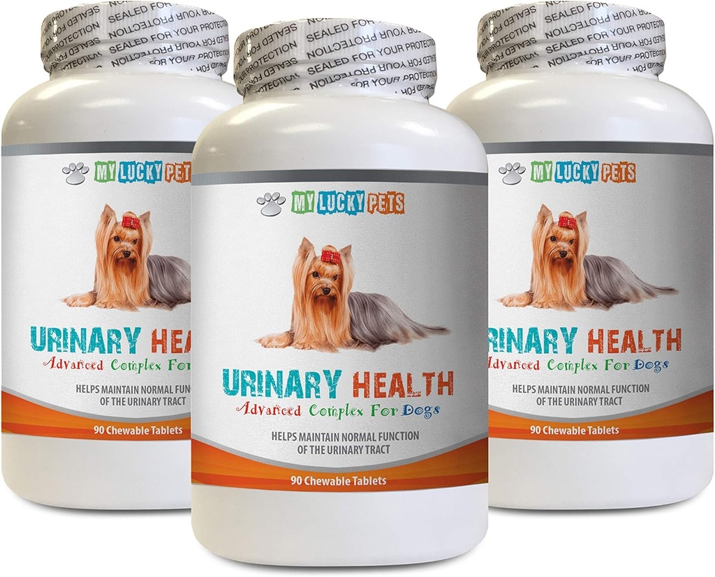 Cuidado de la vejiga de perros - Dog Urinary Health Fórmula - Ayuda con problemas de incontinencia y vejiga - Immune Boost - Dog Cranberry Suplemento - 3 Bottles (270 Treats)
