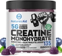 Natures Aid Creatine Monohydrate Gummies (5g) – Pre-Workout Energy & Muscle Growth Support for Men &amp; Women ← Blueberry Electrolyte Gummies (135 Conde)