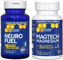 NATURAL STACKS MagTech Magnesium + NeuroFuel Nootropic Bundle - Supports Relax, Focus &amp; Brain Health* - 165 Total Capsules