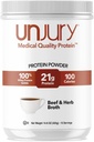 Unjury Whey Protein Powder | Beef and Herb High Protein Soup | 21g 100% Whey Isolate Protein Powder | Low Carb and Lactose Free | Gluten Free | Certified Kosher | 15 Servings