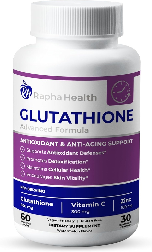 Glutathione Reforzada con vitamina C " Zinc ← Antioxidante avanzado " Immune Support ← Detox " Skin Health Fórmula 60 Tablets - One (1) Month Supply