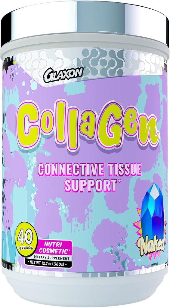 Glaxon Wonder Collagen, Hidrolyzed Collagen Powder con biotina, ácido hialurónico, vitamina C, B12, suplemento anti envejecimiento para la piel, articulaciones, uñas " cabello (desnudo V2)