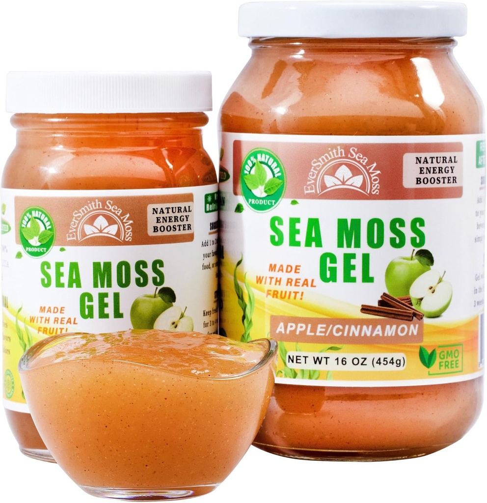 Wildcrafted Irish Sea Moss Gel Silencioso Hecho en EE.UU.   Rich in Vitamins & Minerals Silencio Sea Moss Gel Raw ← Suplemento Nutricional  Apple (16 oz)