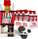 Lean Body List-to-Drink Cookies y Cream Protein Shake, 40g Protein, Whey Blend , 0 Azúcar, Gluten No, 22 Vitaminas &amp; Minerales, (Cartón reciclable & Lid - Pack of 12) LABRADA , 17 Fl Oz (Pack of 12)
