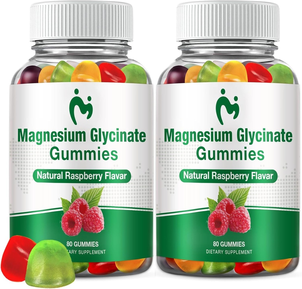 2 Packs Magnesium Glycinate Gummies for Adults &amp; Kids, Chewable Magnesium Clycinate 400mg, Calm Magnesium Gummies for Sleep